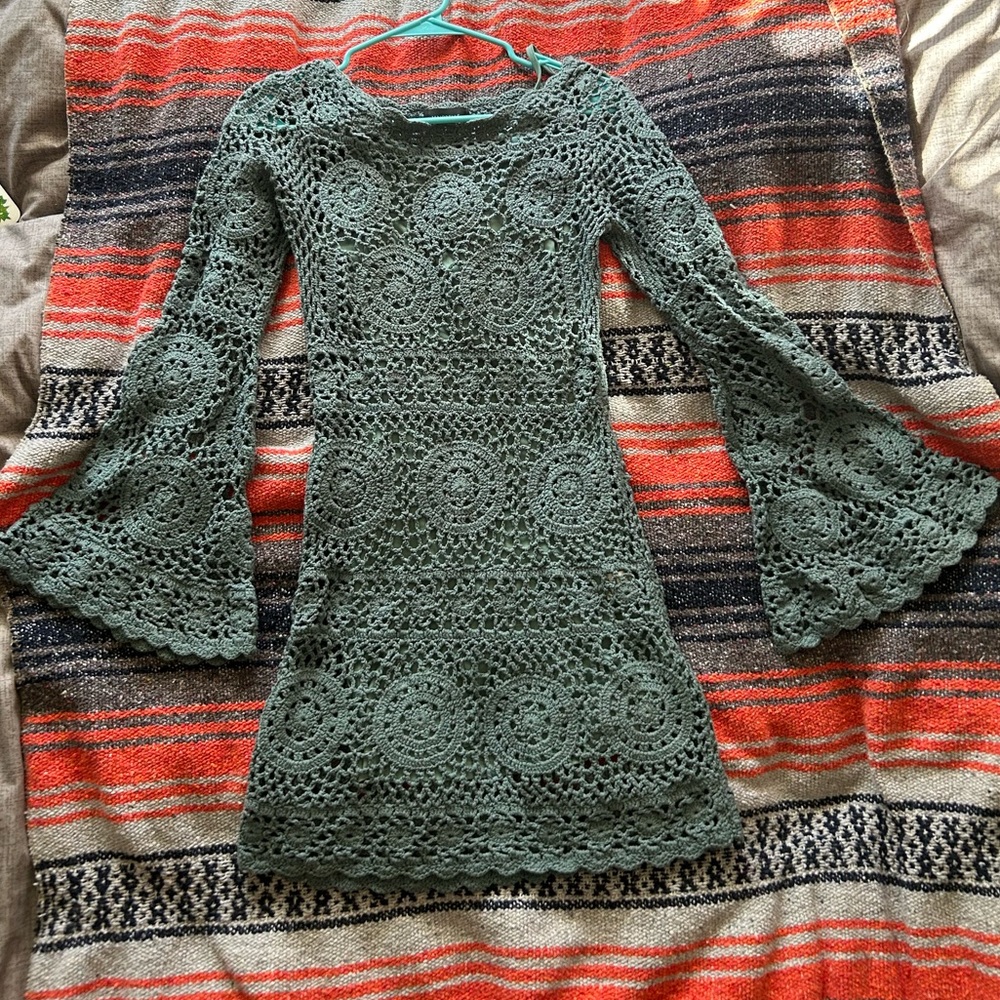 Majorelle blue crochet dress L